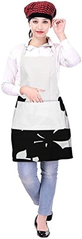 Kitchen Chef Men Women Apron with Pocket 100% Pure Cotton Everyday Use Machine Washable (75 X 80) cm (Design 1)
