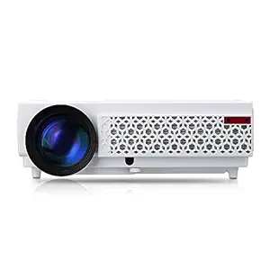 Bring Fun with Our New Indian Brand PLAY Projector Full HD Video 3D LED USB+HDMI Ports Home Theater Projector 5000lm for Entertainment (White) - 1 Year Warranty with Customer Service