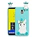 Produktbild Everainy Kompatibel für Samsung Galaxy J6 2018 Silikon Hülle Neu 3D Einhorn Muster Ultradünn Hüllen Handyhülle Gummi Galaxy J6 2018 Schutzhülle Stoßfest TPU Gel Stoßstange Cover (Grün/Hellblau)