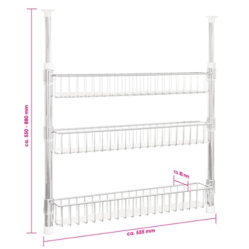 bremermann® Teleskop-Gewürzregal, Teleskopregal mit 3 Korbablagen - 6