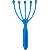 BUFFER&reg; &Ccedil;ok Fonksiyonlu 5 U&ccedil;lu Bilyeli Baş Boyun Bacak Kol Masaj Aleti Stres Alıcı Ve Rahatlatıcı Kafa Masaj Aparatı (Mavi)