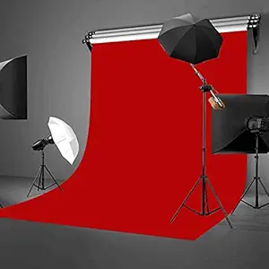 VOFFY Store Photography Backdrop Lekera Photo Light Studio 8X12 Polyester Wrinkle Resistand Cloth for Photo Shoot Portrait Shooting Video with Carry Bag (RED)