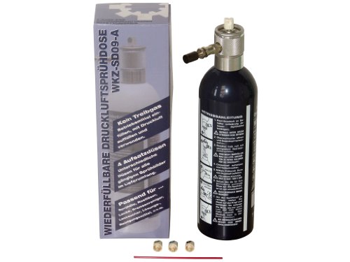 Rotek wiederbefüllbare Sprühflasche inkl. 4 Düsen - einfach Mittel einfüllen, mit Druckluft befüllen und sprühen