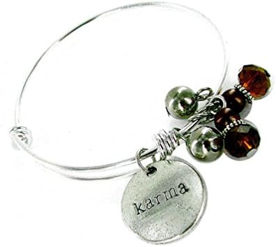 Linpeng Expandable Wire Bangle Charms Bracelet