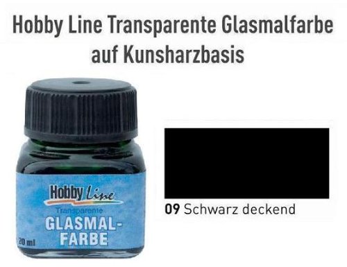 HOBBY LINE Glasmalfarbe Schwarz deckend-HobbyLine