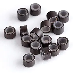 BLACKBOND Micro Rings For Hair Extensions 1000 Silicone 5mm Small Round Lined Tool Set Aluminum Micro Links Beads Deadlocks Bonded Tipped Hair Accessories For Women And Girls Black