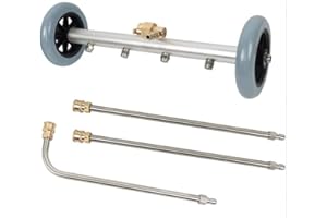 KATSU TOOLS Aim Tools 40 cm myjka ciśnieniowa do czyszczenia podwozia, podwójna myjka podwozia samochodu, miotła wodna, czyszczenie podłóg 4000 PSI z 2 przedłużającymi różdżkami i różdżką kątową 90°