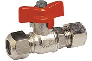 Dipra 210034 - Vanne à sphère poignée papillon + raccords bicones PTFE diam.10