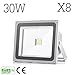 Produktbild 8X 10W 20W 30W 50W LED Fluter Strahler Außenstrahler Innenstrahler Gartenstrahler kaltlicht kaltweiß wasserdicht IP65 Flutlichtstrahler Scheinwerfer (30 Watt)