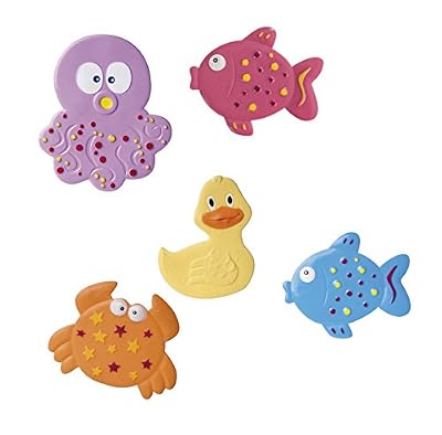 Canpol babies Tapis de baignoire antidérapant Tapis Set animaux 5 pièces