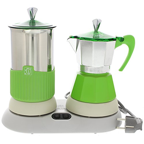 examen g.a.t. Cafetière et mousseur à lait vert