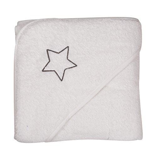 Pippi Unisex Baby Hooded Towel W.Embroidery Scarf, White, One Size (Manufacturer Size:100*100cm)