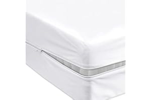 MIMOCASA Funda de Colchon con Altura 27 cm Transpirable con Cremallera 100% Microfibra, Protector Tacto Liso y Suave, Fabricado en ESPAÑA (Cama 90)