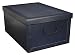 Produktbild Aufbewahrungsbox Box Ordnungsbox Pappe Karton Deko-box mit Deckel und Hand-griff 51x37x24cm dezent gestreift dunkelblau dunkelgrau (NICHT schwarz)