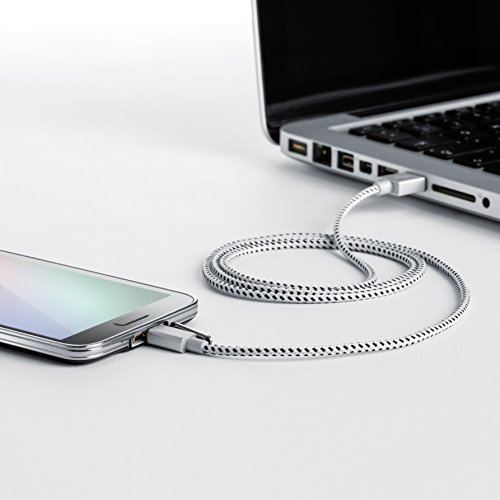 CSL – 3m Premium Micro USB auf USB Kabel mit Metallstecker + Nylonmantel / besonders strapazierfähig | flexibles Lade- und Datenkabel mit vergoldeten Kontakten für Android, Samsung, HTC, Motorola, Nokia, LG, HP, Sony, Blackberry und mehr - 5