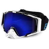 Ewin G11 Gafas de esquí, sobre gafas Gafas de snowboard con protección antivaho UV 400, resistencia al viento Gafas de moto Gafas fuera de carretera Gafas de motocross para hombres, mujeres y jóvenes (Blanco)