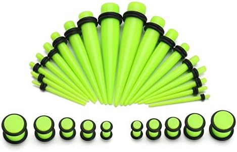 SROVFIDY Ear Stretchers Starter Kit 36PC Taper Kit with Plugs Double O-rings 14G-00G Stretching