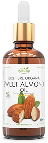 Sweet Almond Oil 50 ml 100% Pure &amp; Organic | Cold-pressed | Great Massage Oil Spreads Easily | Best Natural Lip Balm Sweet Taste | Fights Dandruff And Scalp Dryness | Packed In Vitamins E, A, D And B | Amazing Hot Oil Treatment