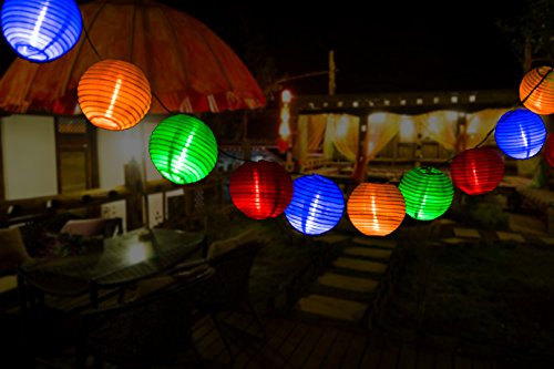 Uping® Solar Lichterkette 20er led Lampion Laterne für Party, Garten, Weihnachten, Halloween, Hochzeit, Beleuchtung Deko in Innen und Außenbereich usw. Wasserdicht 4,5M mehrfarbig - 7