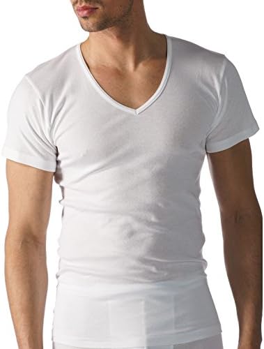 Mey 49107-101 Men's Casual Cotton White Solid Colour Short Sleeve Top Small (Brand Size 4)