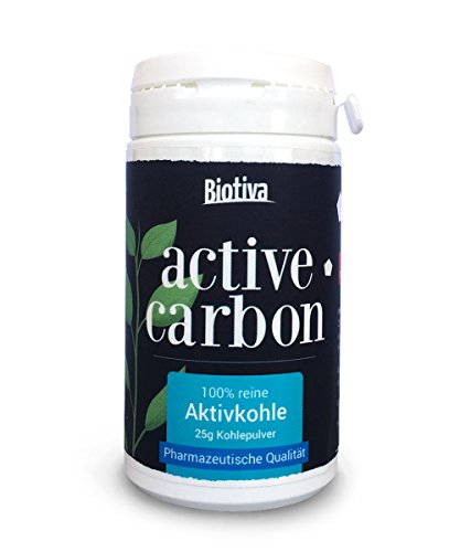 Preisvergleich Produktbild Aktivkohle „Active Carbon“ (25g) - Activated Charcoal Teeth Whitening - Kokosnuss - Zahnaufhellung - Zahnbleaching Peel-Off-Maske (Schwarze Gesichtsmaske, Blackhead) - Mitesser, Akne, unreine Haut - MADE IN GERMANY