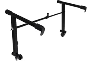Vaguelly 2 Tier Keyboard Stand - Adjustable Width 45-75cm/16.5-29.5Inch - Iron Extension Second Tier