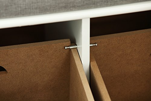 Orolay Moderne Schuhtruhe Sitzkommode Mit 2 Körben Sitzbank Schuhschrank Weiß - 6