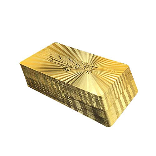 Preisvergleich Produktbild Hamkaw Goldfolien-Spielkarten wasserdichte Plattiert Poker, Silber / vergoldet Spielkarten Freiheitsstatue Benjamin Franklin Logo Design wasserdichte Karten für Tischspiel Gold 3