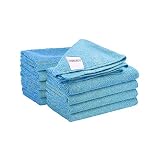 CHARM & MAGIC Grand Chiffon de Nettoyage en Microfibre Lot de 10 Bleu 40 x 40cm