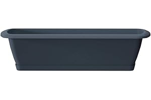 ‎ERHARD-TRADING Erhard-Trading Set Blumenkasten ALZIRA + Untersetzer 50 cm anthrazit Balkonkasten Pflanzkasten