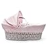 Kinder Valley Wicker Moses Basket (Pink Waffle White)