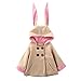 Produktbild Longra Baby Kinder Mädchen Wintermantel Kinderjacke Winterjacke Kinder Mantel mit Kaninchenohren Trenchcoat Outerwear Kapuzenjacke Fleecejacke Outdoorjacket (2-6Jahre) (110CM 5Jahre, Beige)