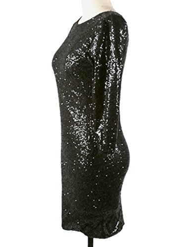 YR.Lover Pailletten Verziert Backless Ausgestattet Rückseite Reißverschluss Minikleid - 5
