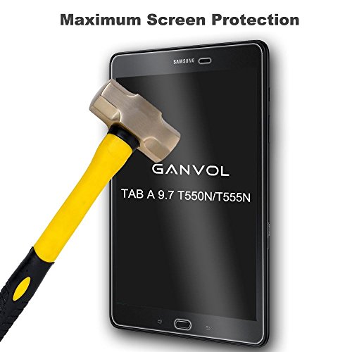 Ganvol Panzerglasfolie Samsung Galaxy Tab A T550N T555N 24,6 cm (9,7 Zoll) Panzerfolie 9H Hartglas Folie Panzerglas Echtglasfolie Glasfolie - 3