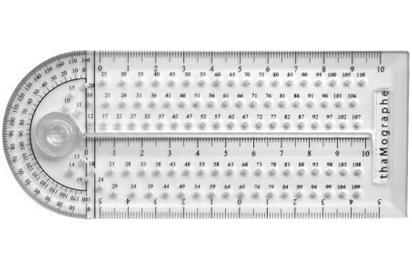 Instrument 4 en 1 (Règle, trace cercle, équerre, rapporteur)