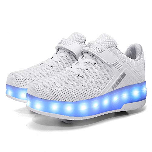 Automatiques Rétractables Patins à roulettes, Enfants led chaussures à roulettes, clignotant coloré chaussures LED Chaussures Baskets, double roue sports plein air cross formateurs gymnastique
