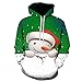 Price comparison product image Lazzgirl Mens 3D Printed Christmas Pullover Long Sleeve Hooded Sweatshirt Tops Blouse(Large,Green)