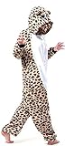 ABYED® Jumpsuit Tier Karton Fasching Halloween Kostüm Sleepsuit Cosplay Fleece-Overall Pyjama Schlafanzug Erwachsene Unisex Lounge,Erwachsene Größe XL -for Höhe 175-183CM Leopard-Bär - 