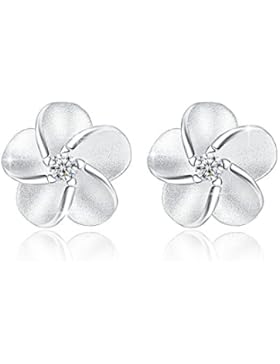 Jessibox Damen Ohrringe aus 925 Sterling Silber & Kristall, Geschenke für Frauen Mädchen, Blmen Ohrstecker in...
