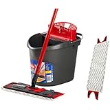 Vileda UltraMat Komplett-Set, Bodenwischer und Eimer mit PowerPresse sowie extra Ersatzbezug