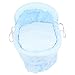Isabella Alicia Broderie Anglais Milano Wicker Moses Basket (Blue)