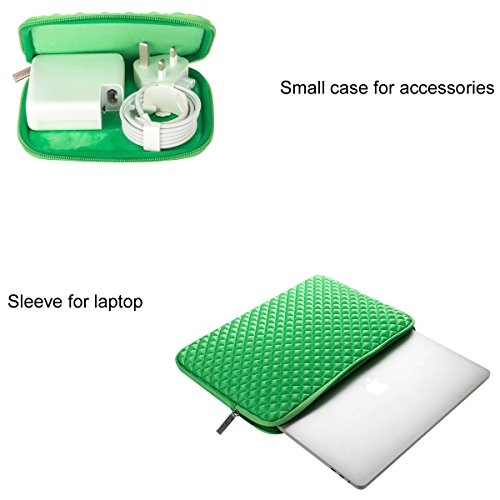 MOSISO Universal wasserresistente and stoßfest Lycra Laptop Schutzhülle mit Rautenmuster / Diamant-Muster Schaumpolsterung für 12,9 Zoll iPad Pro, 13-13,3 Zoll MacBook Pro, MacBook Air, Laptops, Tablets, Notebooks Chromebook, Greenery - 4