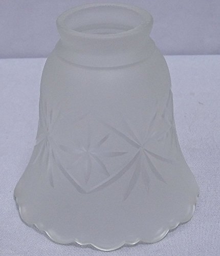 Jugendstil Lampenschirm mit milchig weißem Unterfang, weit Glas Weiß