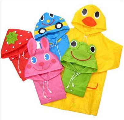 Waterproof Kids Funny Raincoat Children Cartoon Rain Coat Suit 3-8 years --Pink Rabbit