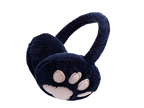 Cute Claw Kids Earmuff Durable Winter Baby Earflap Keep Warm with Plush DarkBlue