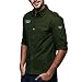 Produktbild Yazidan Herren Herbst Winter BeiläUfig MilitäR Ladung Schlank Taste Lange äRmel Kleid Oben Bluse Stil Taktisch Arbeit Aufenthalte üBergrößE Hemden Luft Armee Kampf Sport Hemd(Armee Greem,XL)