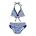 Produktbild Trada Infant Kinder Mädchen Lace Striped Rüschen Bademode Badeanzug Bade Bikini Set Outfits Neugeborene Kleinkind Baby Kleidung Blume Backless Spielanzug Overall Sunsuit (176, Blau)