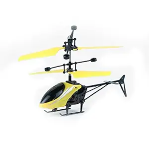 Aadrika Kids Induction Type 2-in-1 Flying Indoor Helicopter -Yellow & Black