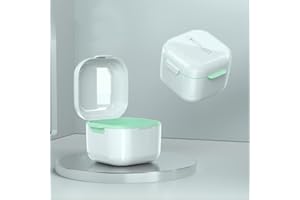 TSLBW Boîte de Rangemen Boite Appareil Dentaire avec Panier Boîte de Rangement Appareil Dentaire pour Le Stockage et l'immersion des protège-Dents et des Appareils Dentaires (Blanc)