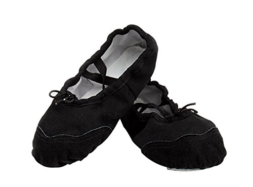 Happy Cherry - Bailarinas Ballet Zapatillas Suela de Piel Punta Reforzada - Talla 31 Negro